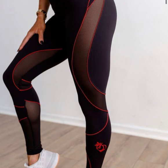 NWOT AllMax Workout Leggings W/ Sheer Detail - Picture 5 of 5